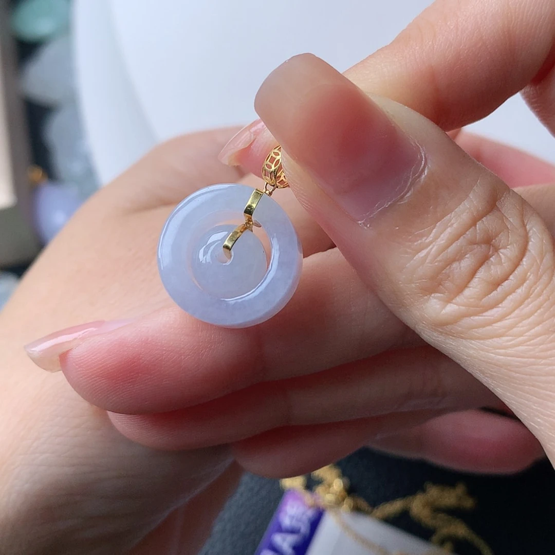 【闪购商品】翡翠18K金镶嵌吊坠(不含链)