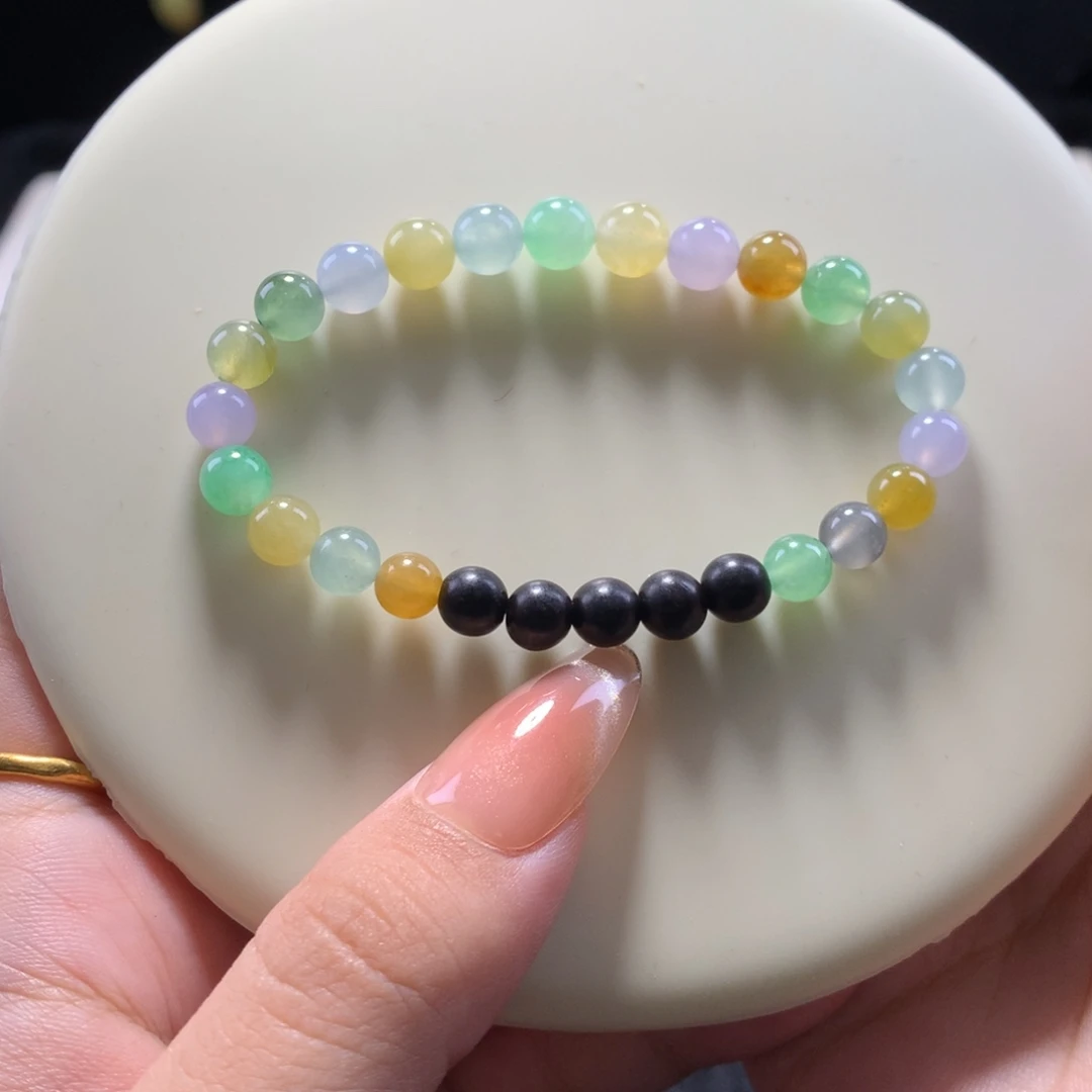 翡翠未镶嵌手串糖果多宝串