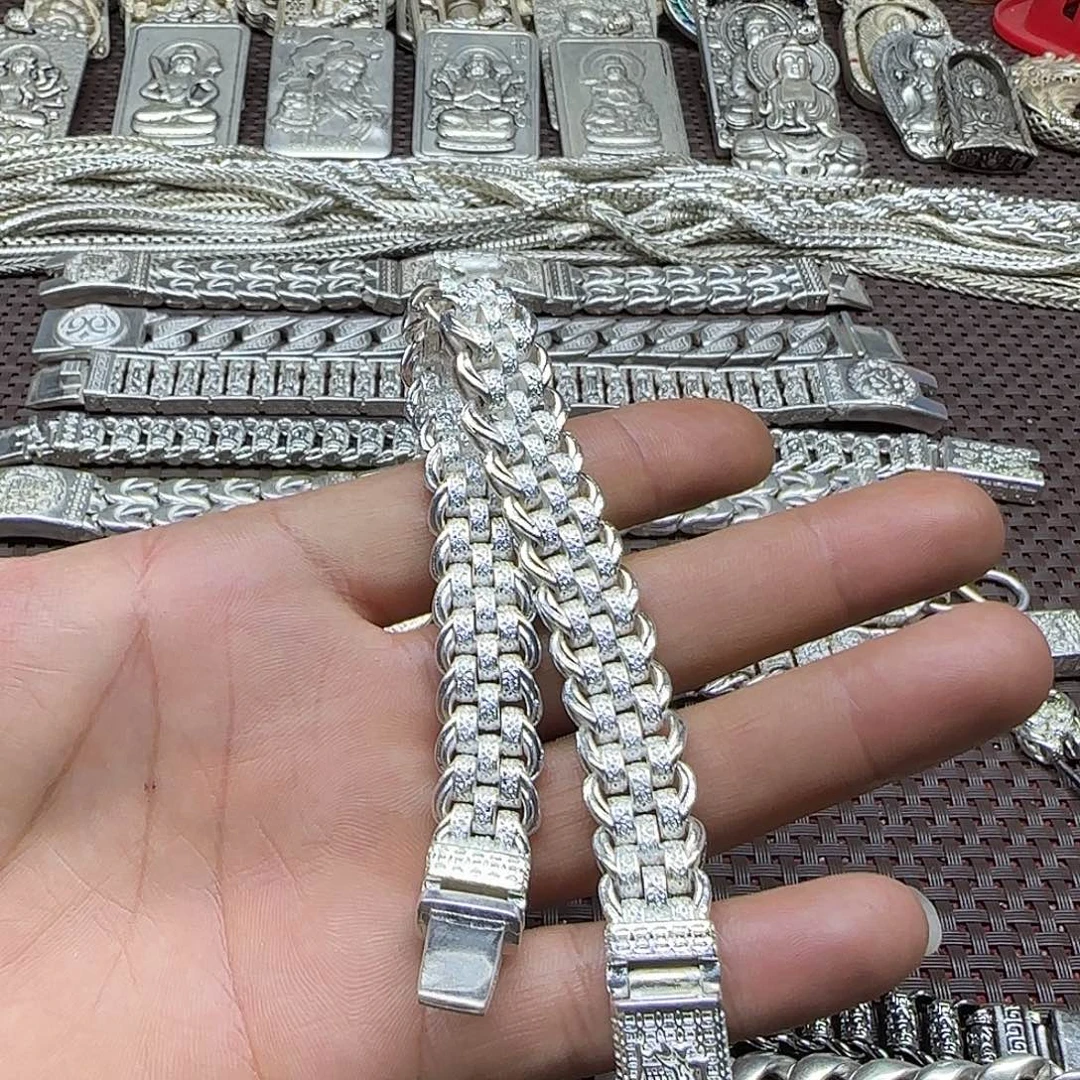 金银老银925手链