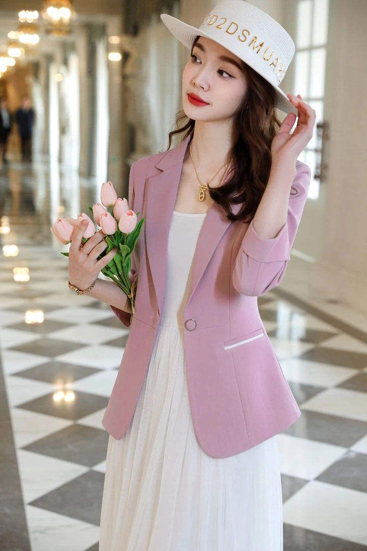 802夏季新款时尚套装职业装女装西装气质修身显瘦洋气西服