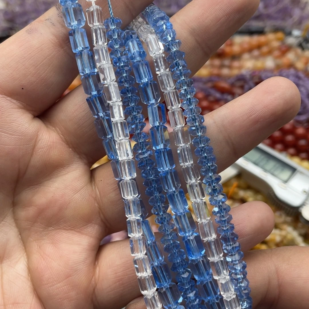 玛瑙/玉髓珠宝半成品未镶嵌打包三条水晶切面