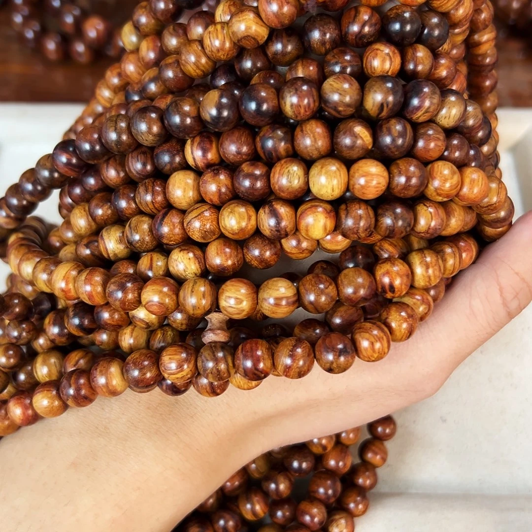 黄花梨/降香黄檀手串/手链10mm圆珠火山口