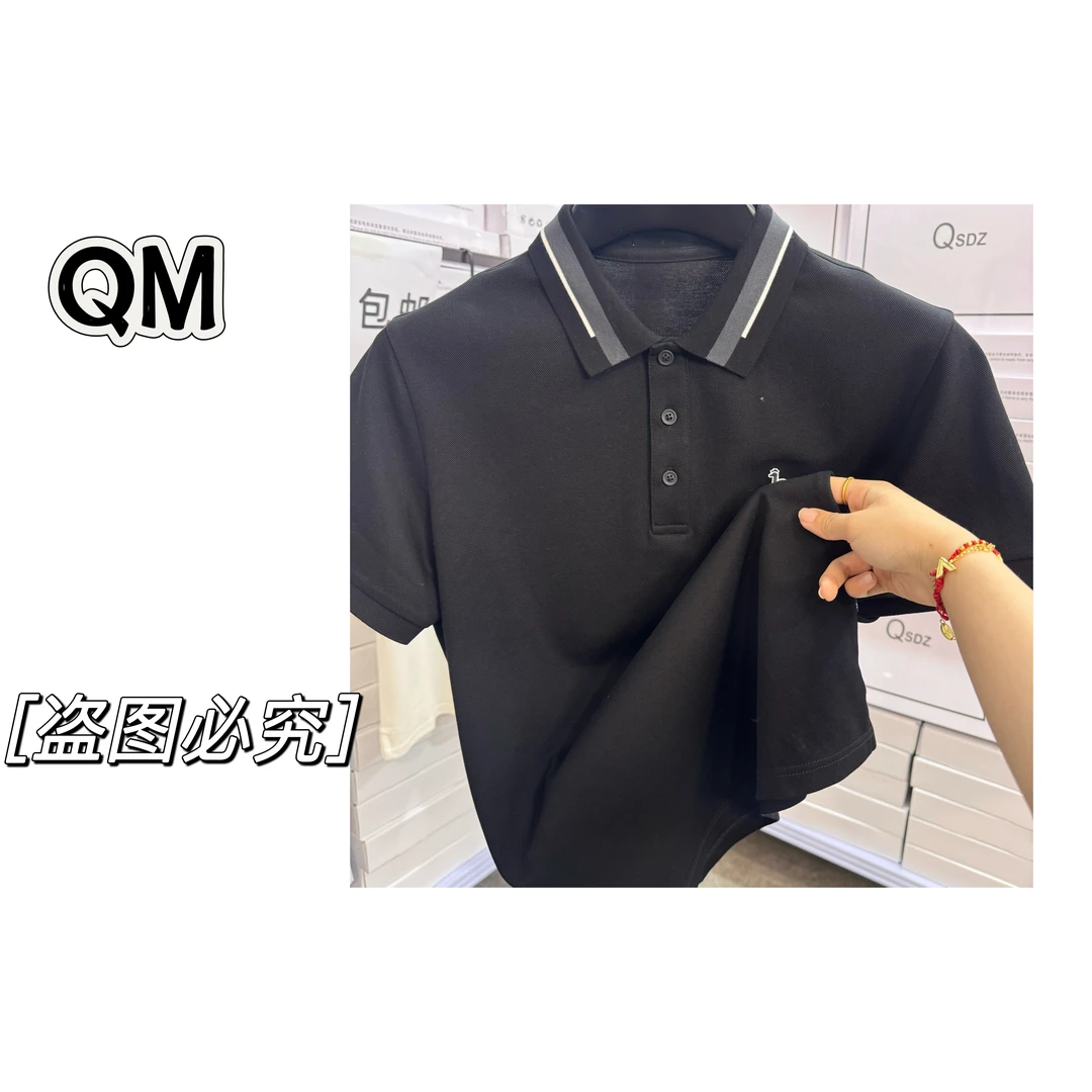 （黑）短袖夏季男Polo衫商务POLO衫休闲轻奢简约4868