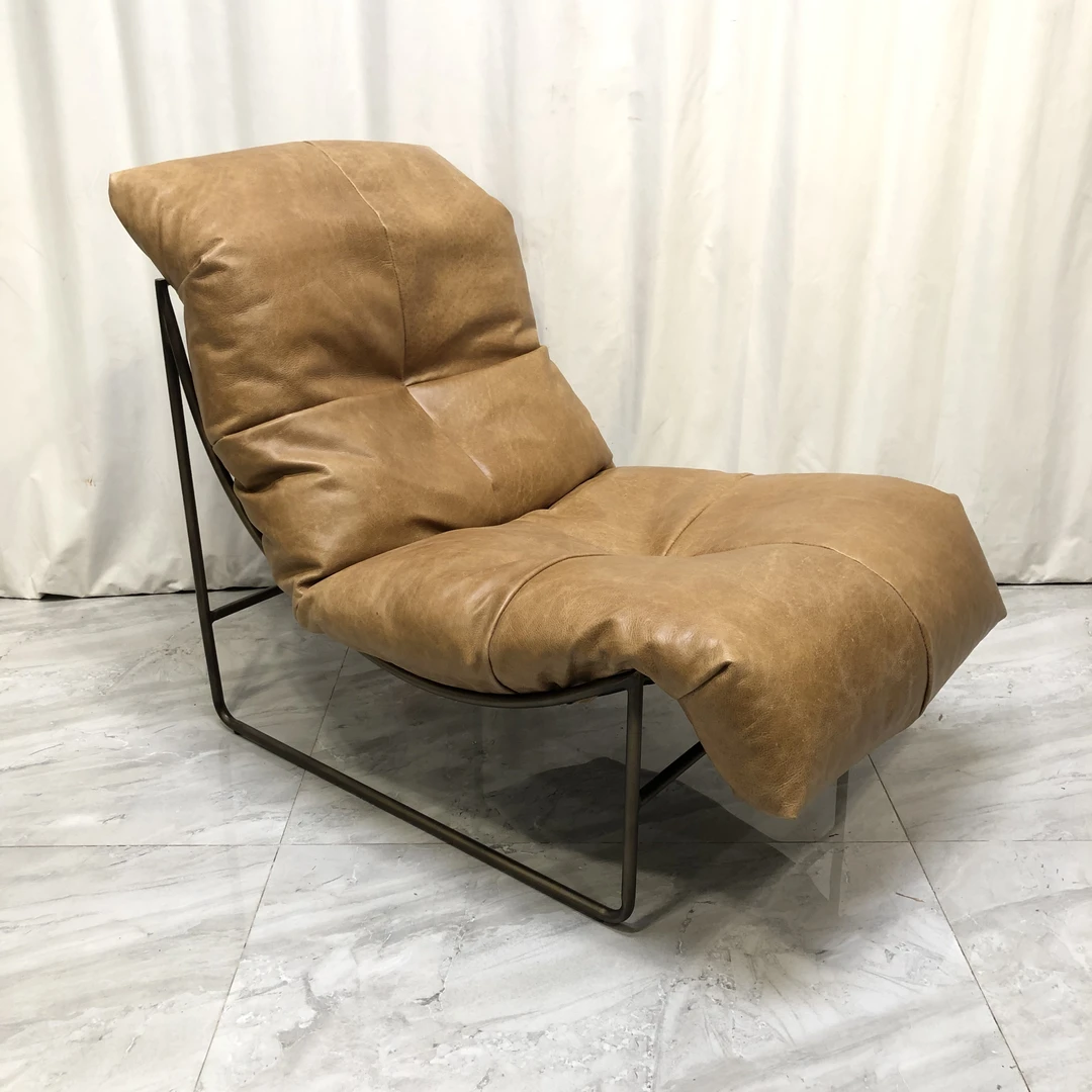 BORCH/博瑞奇头层牛皮白兰地色单人休闲椅躺椅（08792）