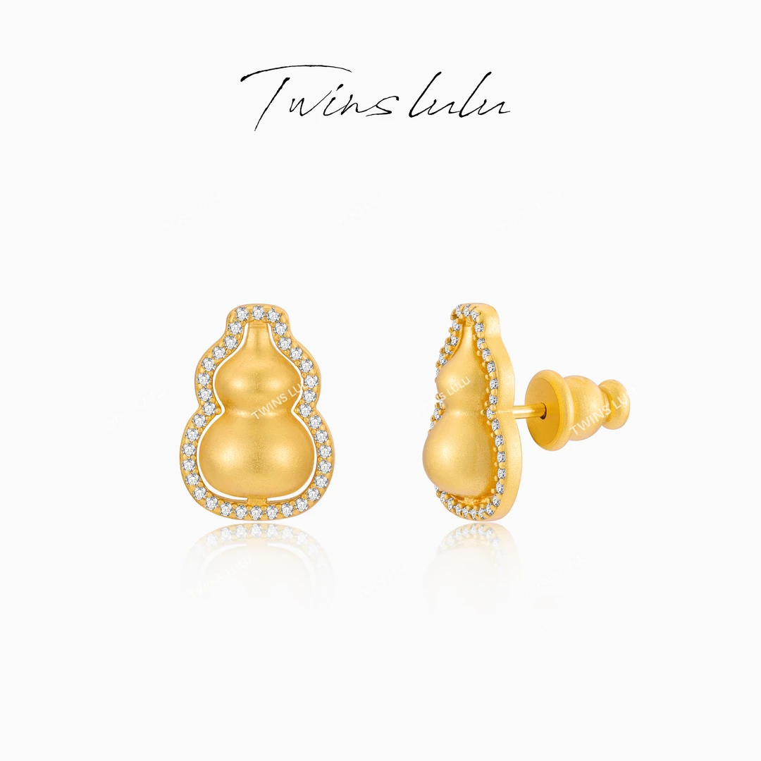 TWINS LULU 镀K金【葫芦】古法精致明星同款饰品耳环TSL2613