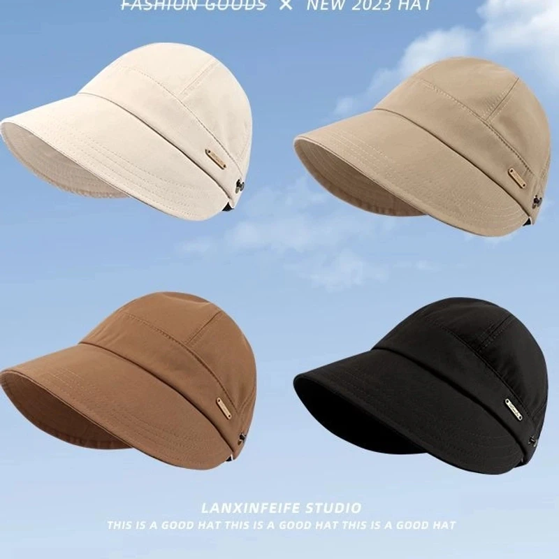 可挂口罩2025爆款帽子女夏季防晒鸭舌渔夫帽防紫外线遮阳帽显脸小
