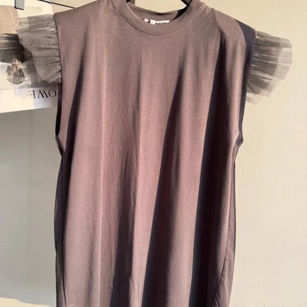 C特【Ann.G】E504 海艺坊进口网纱拼接飞飞袖显瘦连衣裙