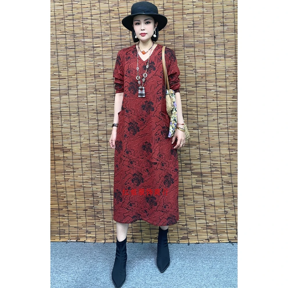 春秋季时尚气质休闲百搭宽松洋气女士长袖打底【连衣裙521】