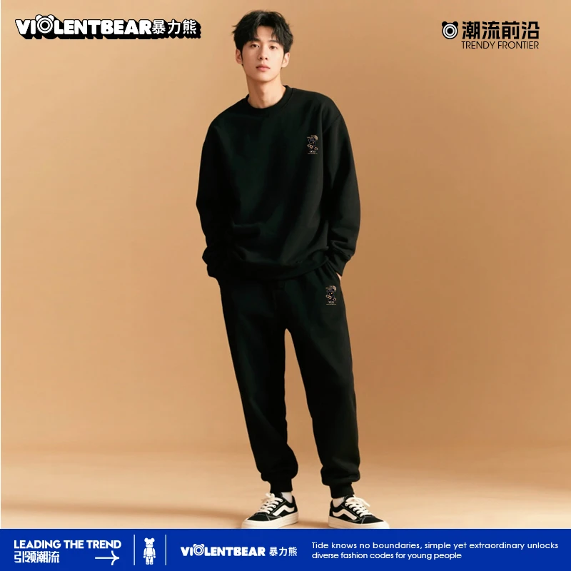 暴力熊潮流圆领都市巴恩风男士卫衣秋冬情侣同款宽松休闲长袖上衣