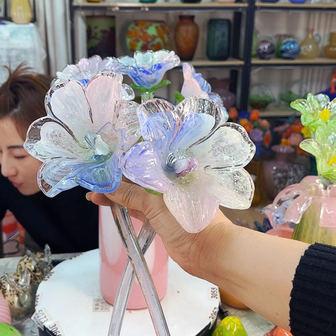 2朵特夜光福利家悦琉璃工艺品