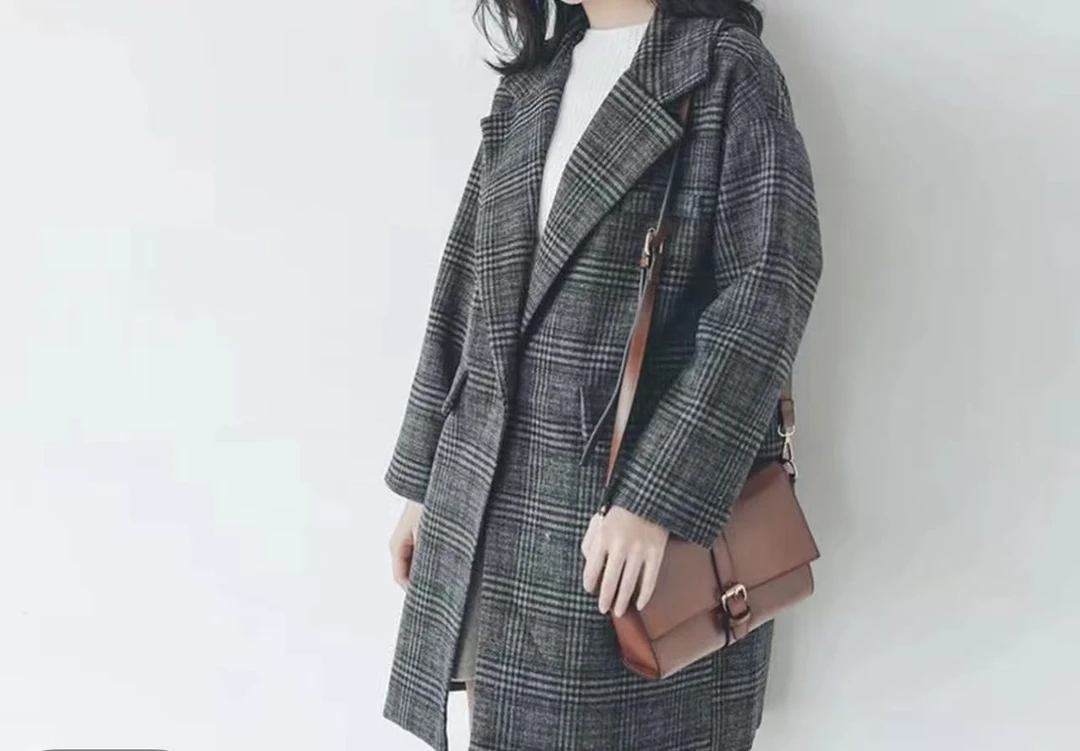 贯瑾11914 宽松阔版休闲羊毛大衣