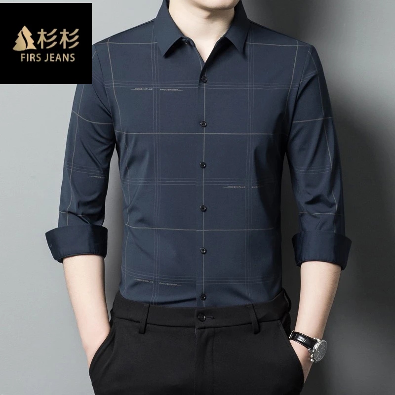 FIRS JEANS杉杉长袖衬衫男款爆款2025新款春秋季男士高级感衬衣男