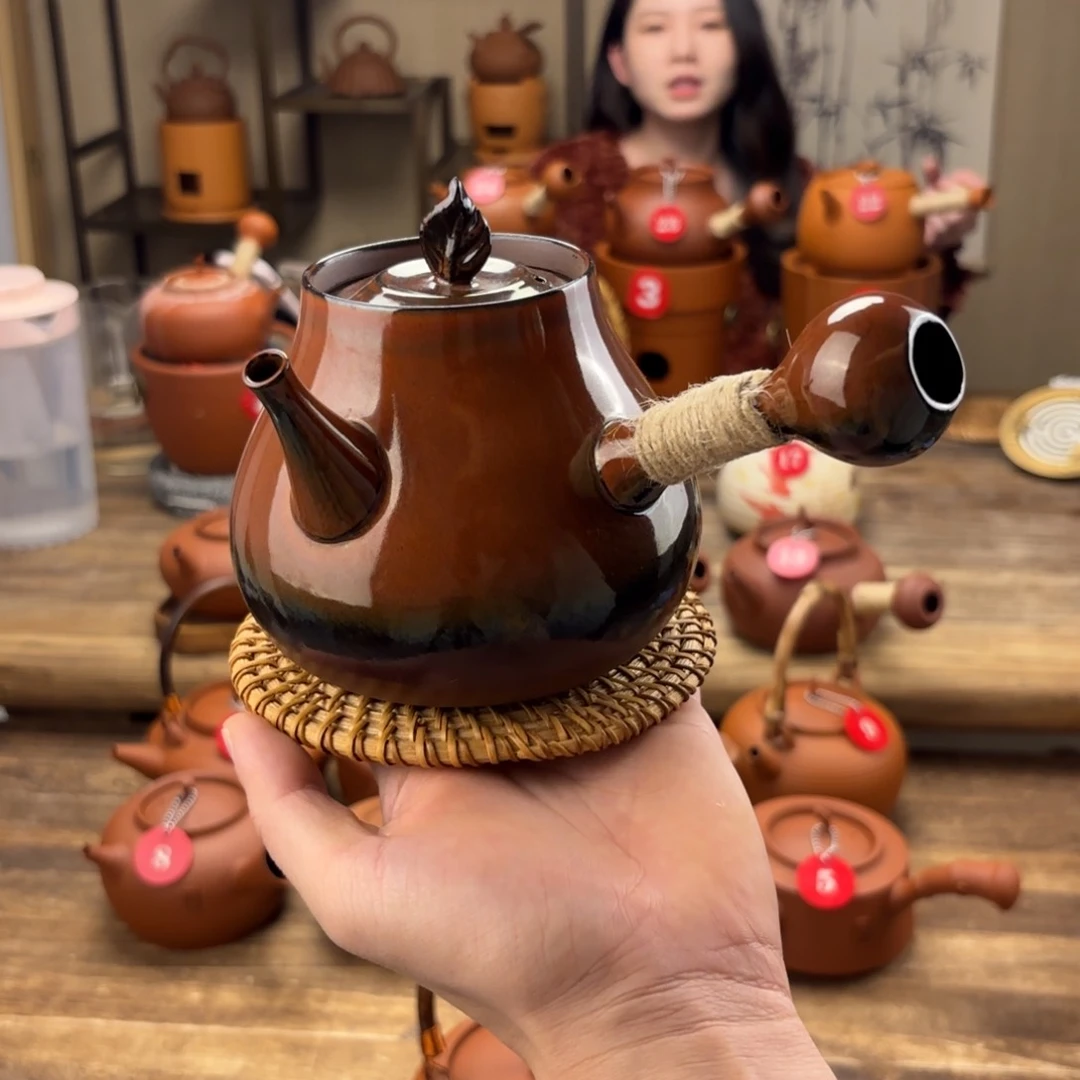 煮水煮茶甘甜 潮州砂佻壶 搭藤垫