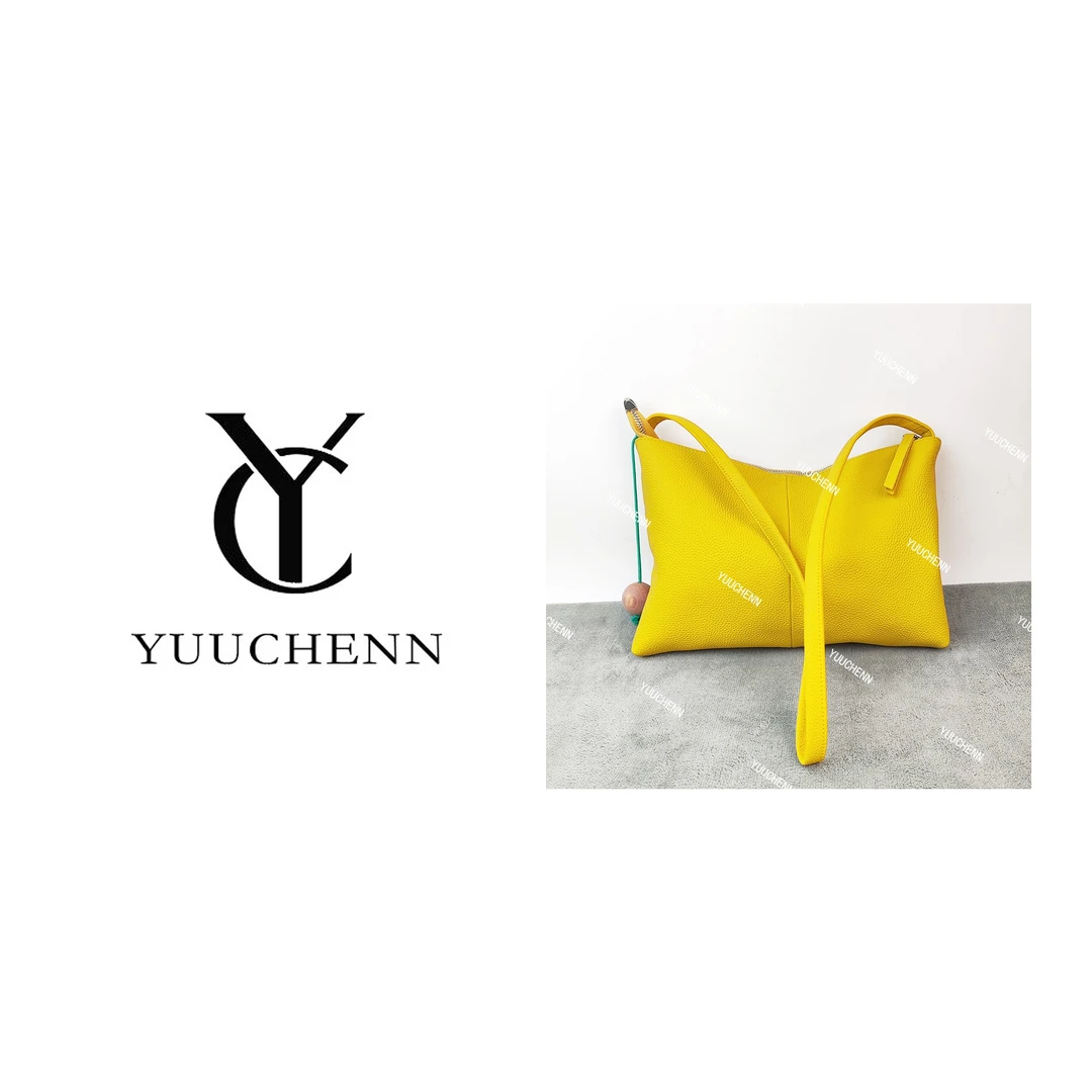 YUUCHENN/【Tote bag】30cm自然摔小牛皮 小鸡黄 HH6016