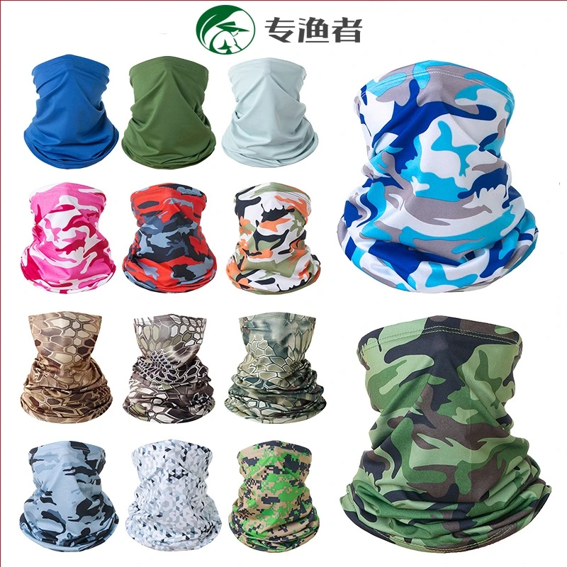 防晒面罩冰丝夏季骑行面巾迷彩套头围脖套护颈脖子薄款钓鱼面罩