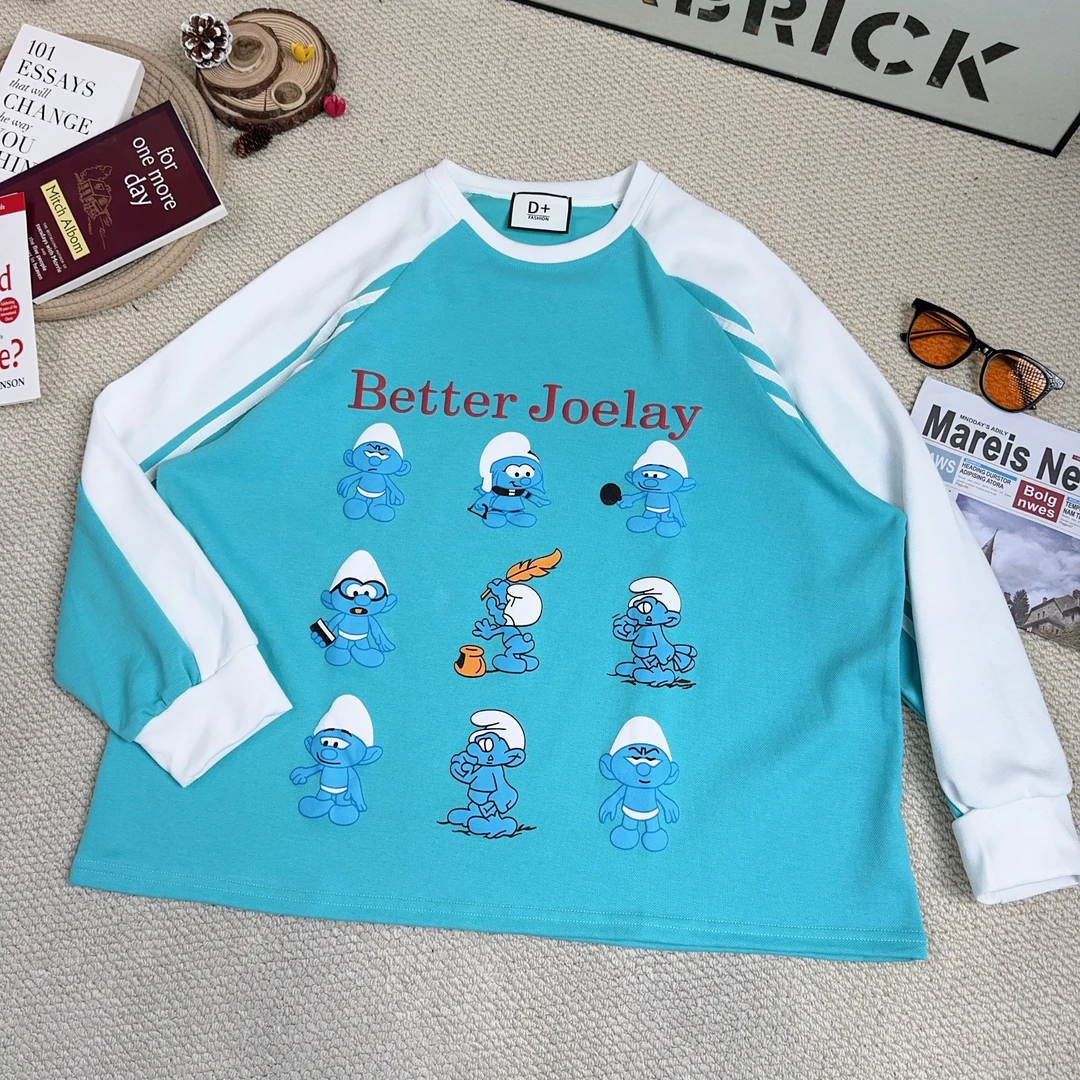 2025春季新款休闲时尚卡通印花加厚长袖卫衣8995