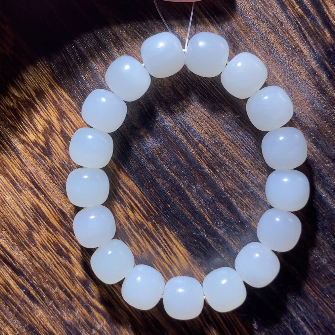 和田玉手串未镶嵌13m老型（微瑕）