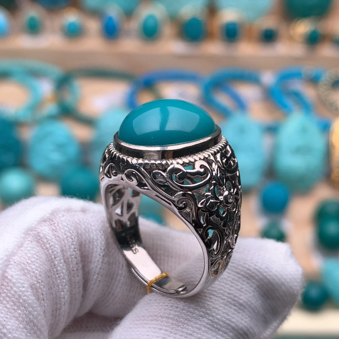 绿松石银S925镶嵌珠宝奇石