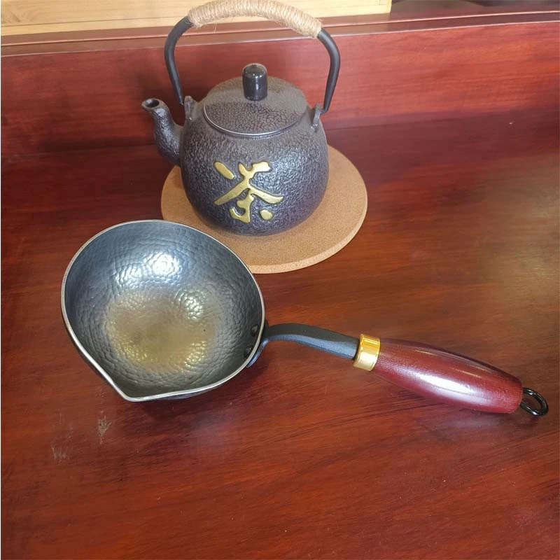 章丘纯铁泼油锅多功能迷你烧油浇油专业淋油炝油煎蛋小勺炉灶通用