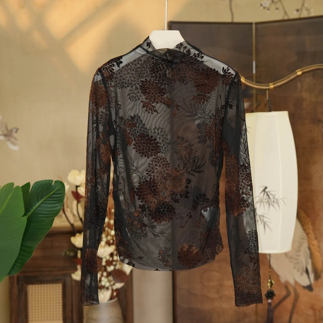 【远山如黛】YS2074 气质长袖针织休闲百搭高领打底上衣