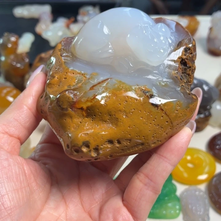 玛瑙/玉髓未镶嵌吊坠(不含链)