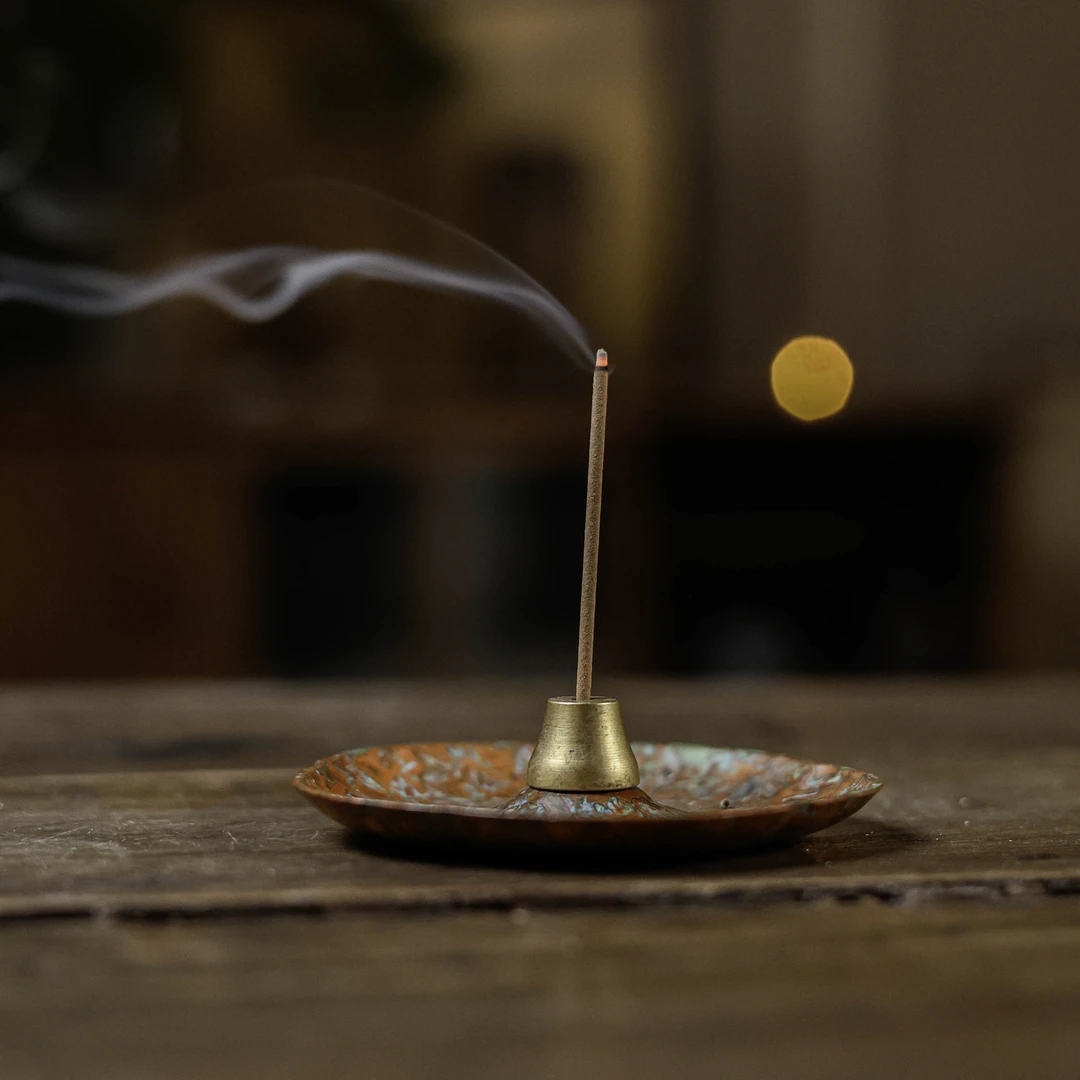 【福器】山茶花香插（直径约8cm）（春喜铜0372）