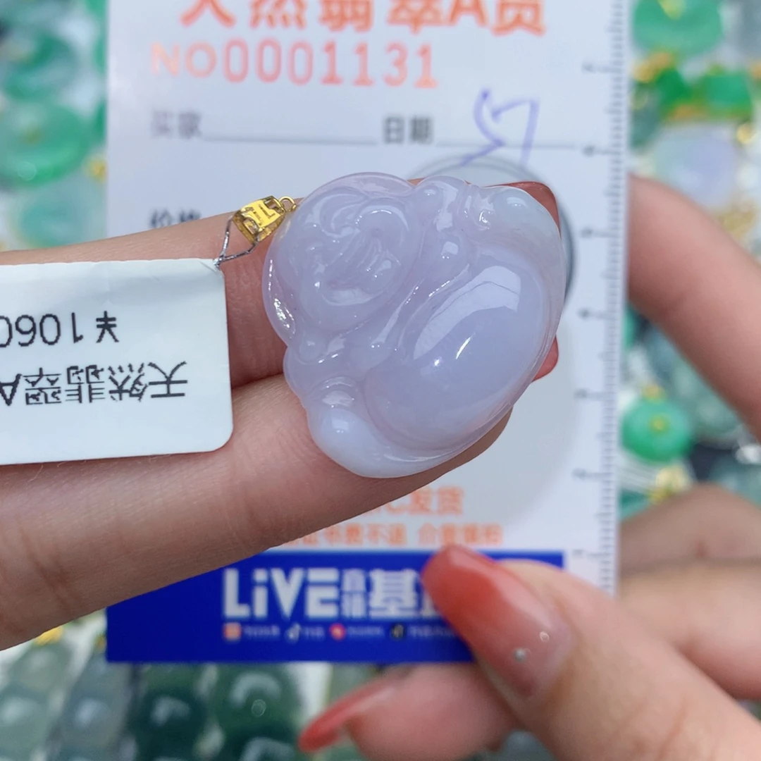 翡翠颈饰18K金镶嵌佛公