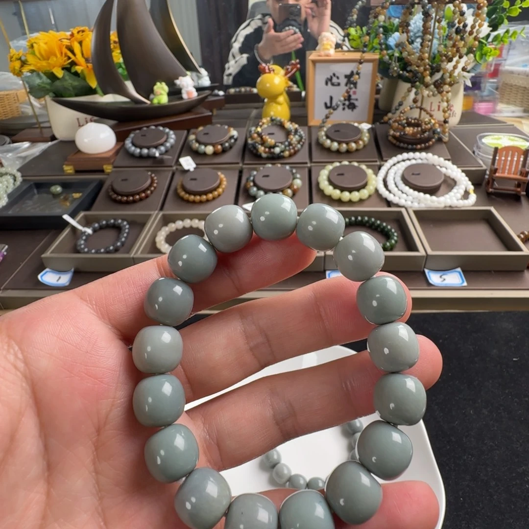 和田玉未镶嵌手链卡12蓝调，37