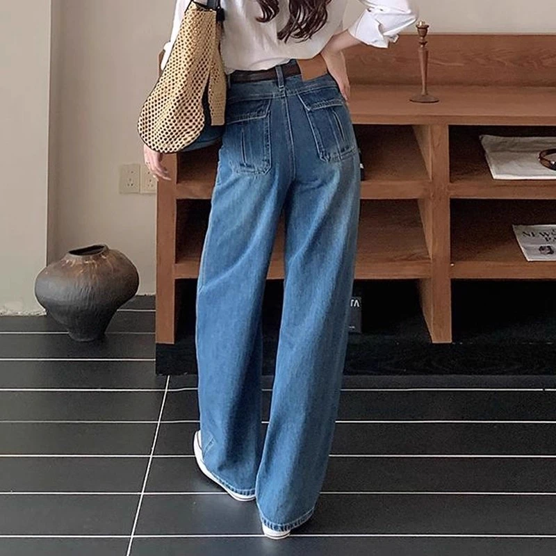 【现货+运费险】弯刀牛仔裤女2025早秋新款高腰宽松垂感镰刀裤百搭