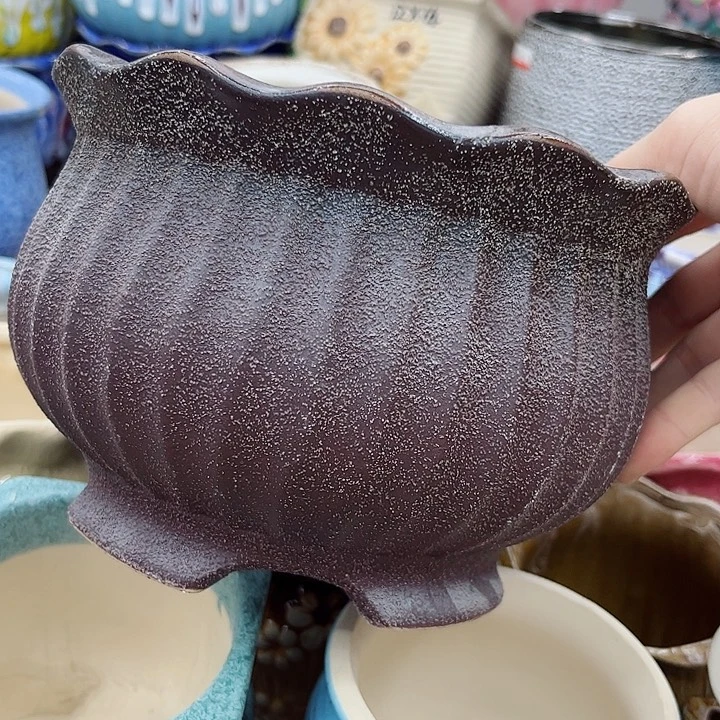 多肉绿植陶瓷花盆9.9包邮，有孔