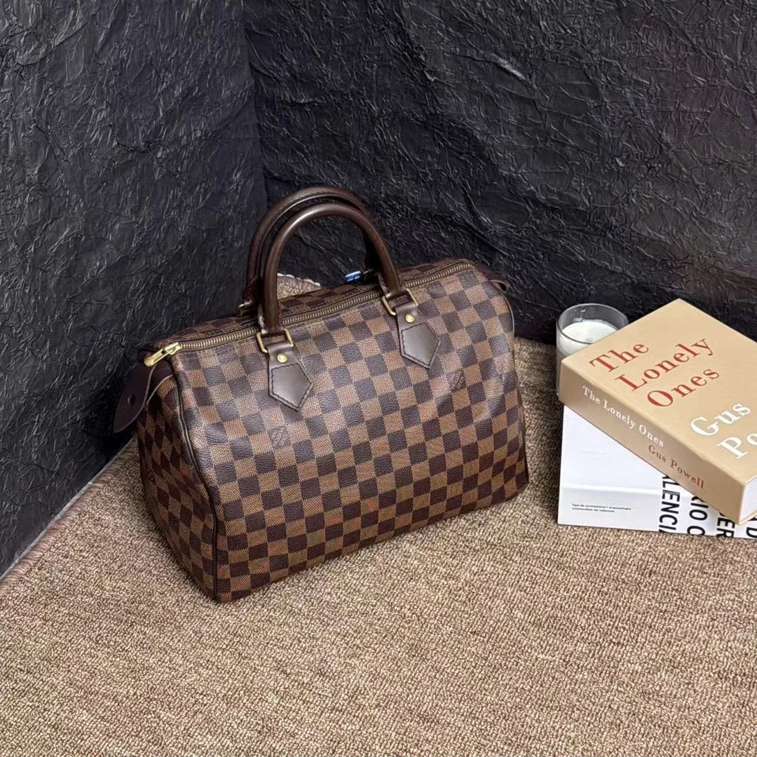 95新 LouisVuitton/路易威登 路易威登棕棋盘 sp30 手提包