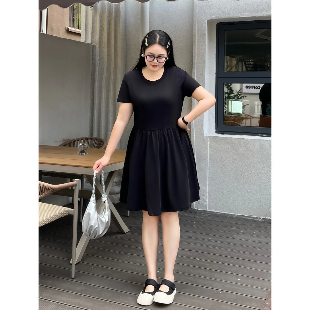 断码捡漏~阁楼旧书 /设计感收腰显瘦蓬蓬短裙14748花契大码胖mm