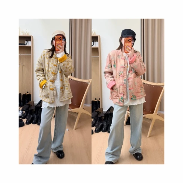 wong-ting小众设计师新中式国风复古保暖棉服外套10211
