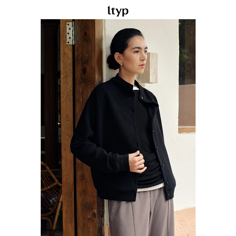 ltyp 9.1 皱感肌理空气层短外套 休闲立领夹克女秋季Y143253051