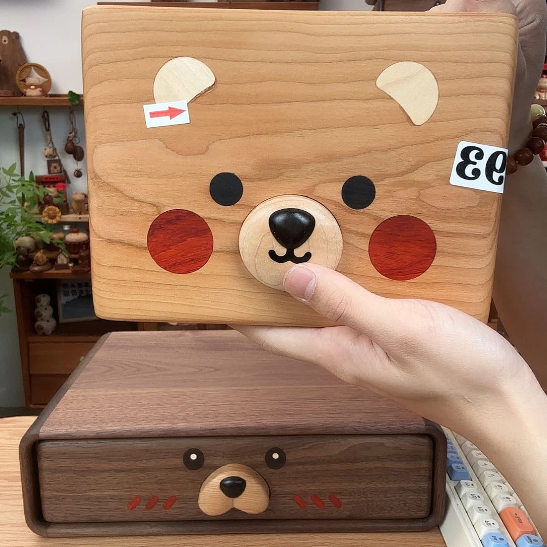 木肉*893瑕疵熊框樱桃木