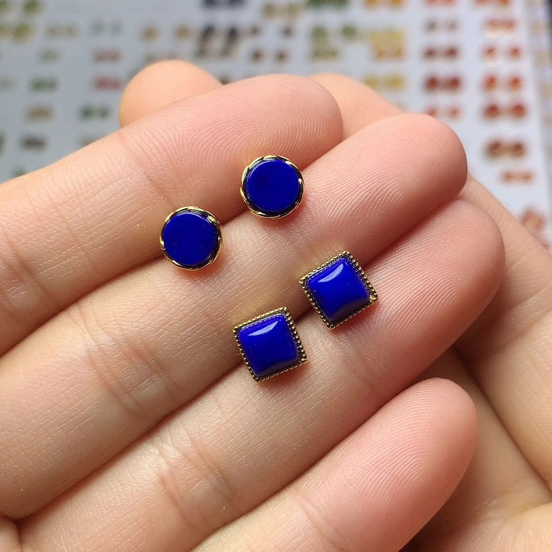 银S925镀金镶嵌黑曜岩耳饰大**泽