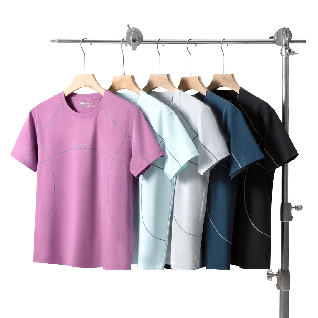 【空气感】吸湿速干防晒抗菌宽松撞色训练运动情侣短袖T恤