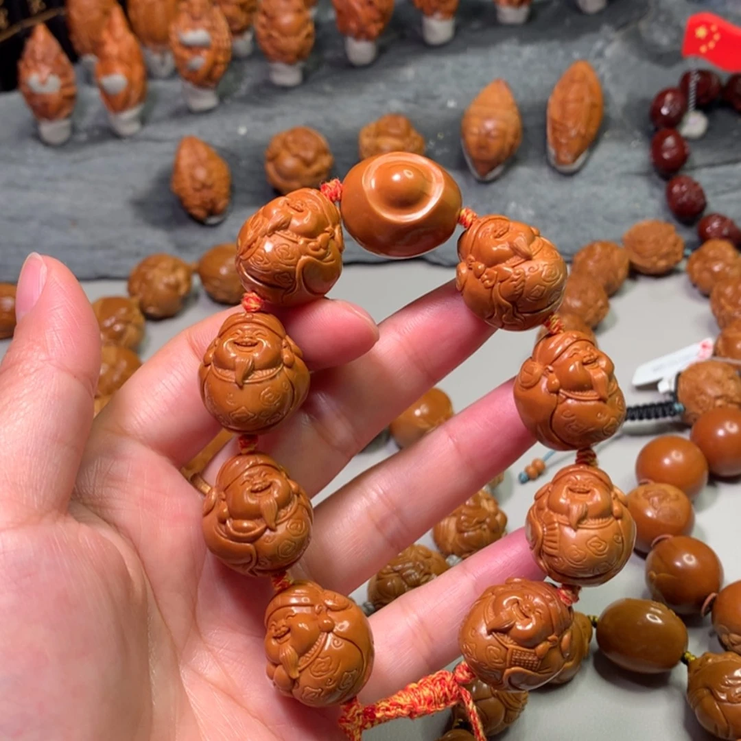 【闪购商品】橄榄核手串/手链稻*人八宝财神橄榄核手串