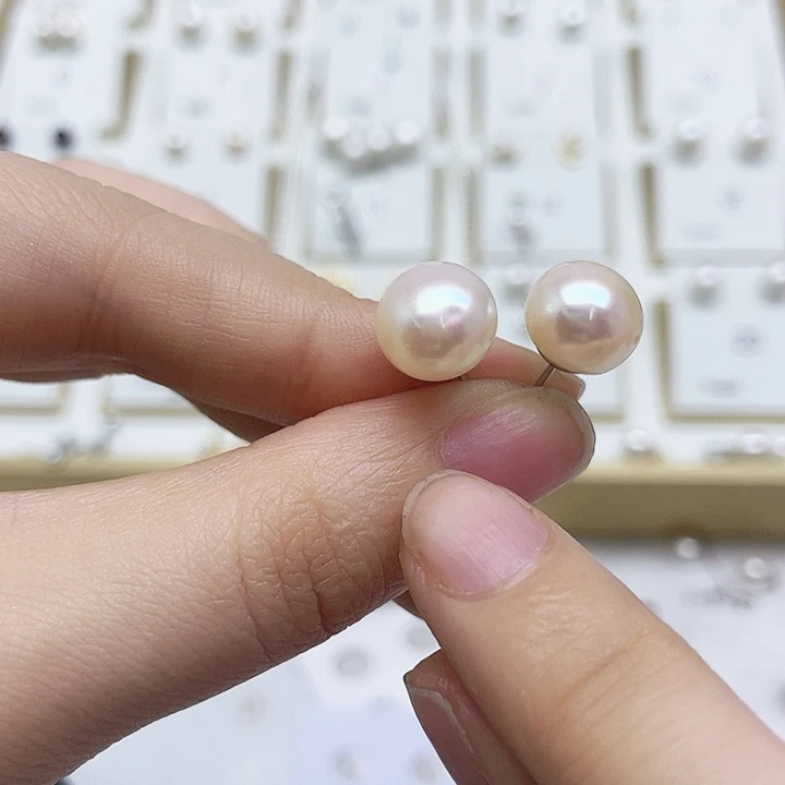淡水珍珠耳饰银S925镶嵌s****x