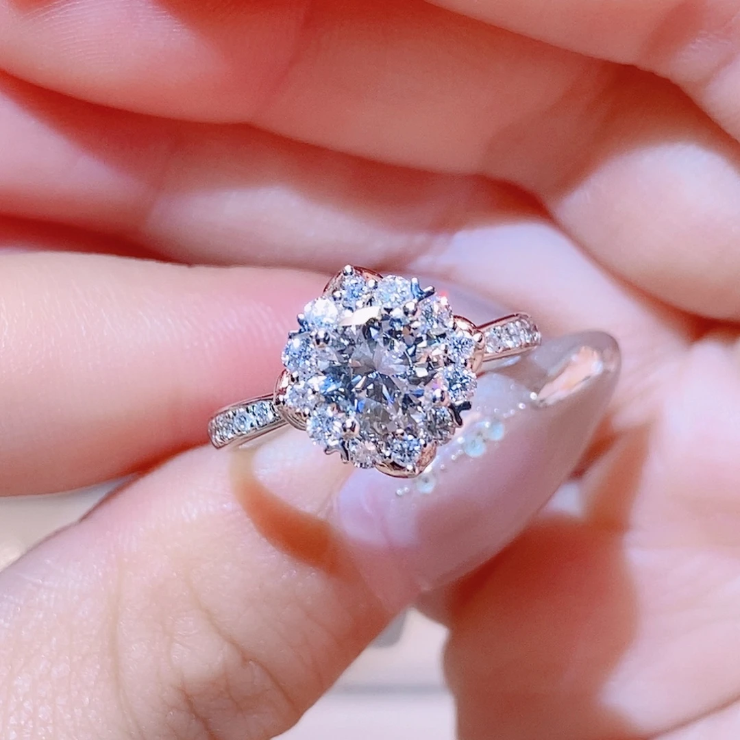 铂Pt950镶嵌实验室培育钻石1ct 灿若星辰戒指