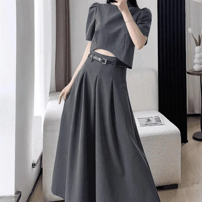 【PPJ】【两件套】夏季新款复古气质新中式国风显瘦小个子高腰1659