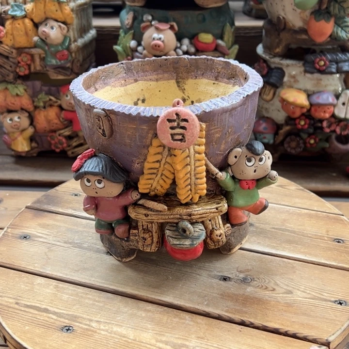 嘻哈多肉花盆百搭