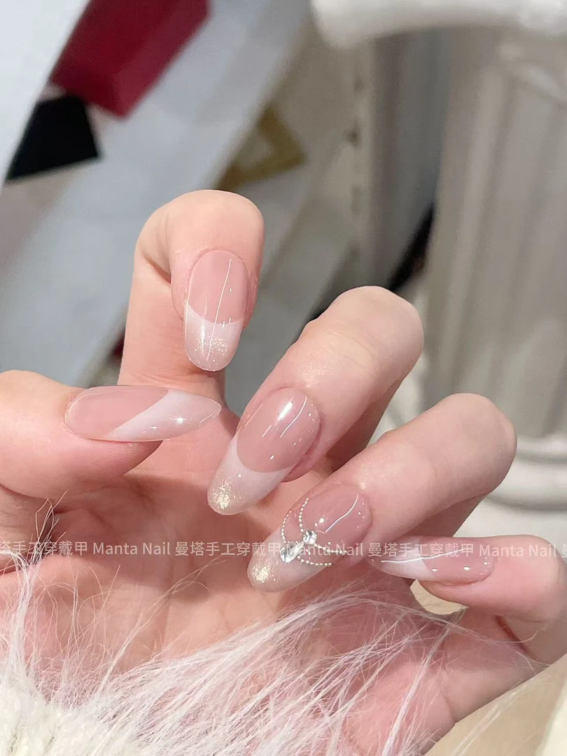 【售完不补】日光女神｜东洲钻法式渐变猫眼纯欲短款纯手工穿戴甲