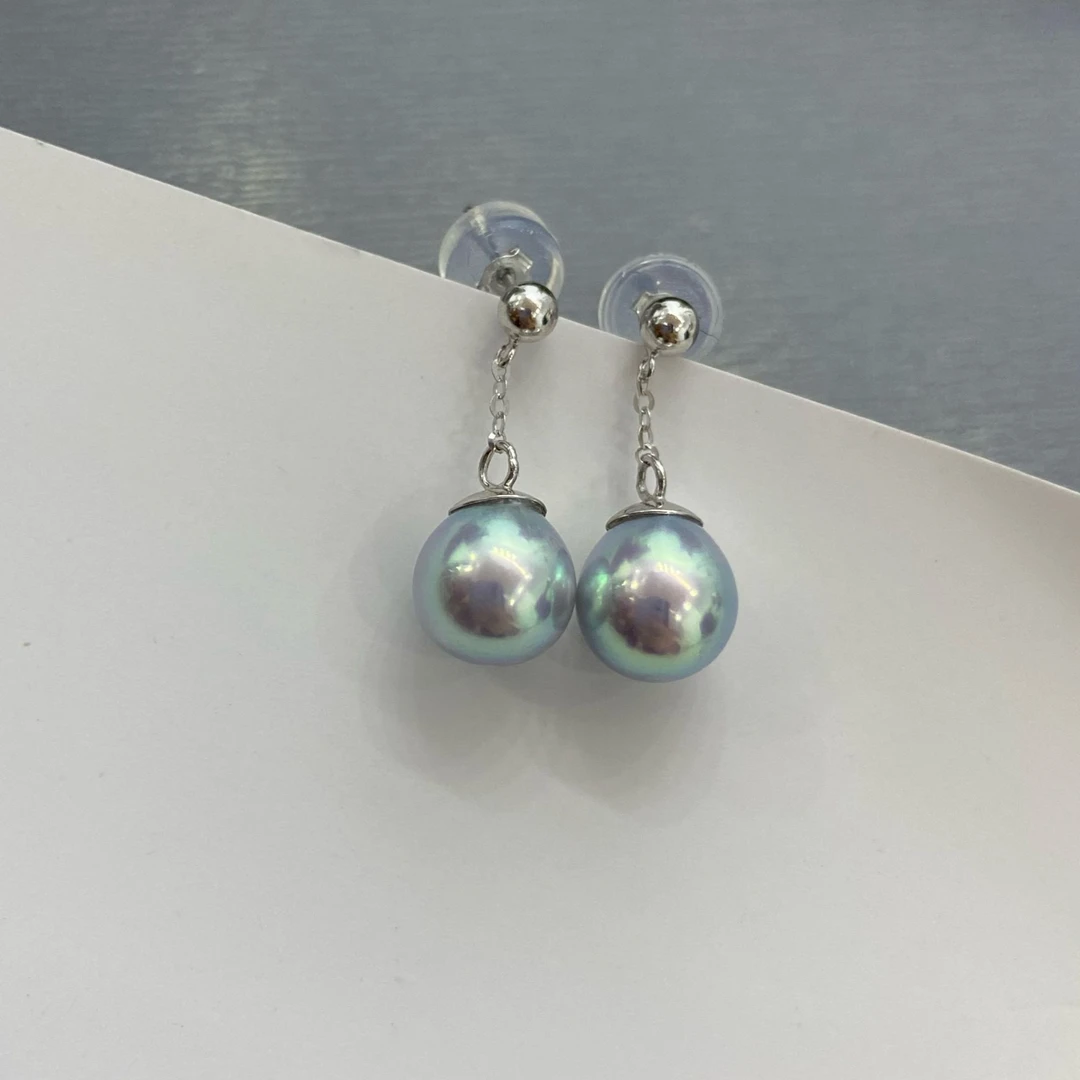 海水akoya珍珠【小风吹】真多麻18K金灵动款极强光耳钉气质时尚简约