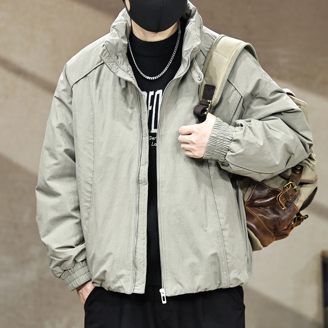 90白鸭绒新国标极简风立领羽绒服男冬季新款户外保暖休闲短款外套