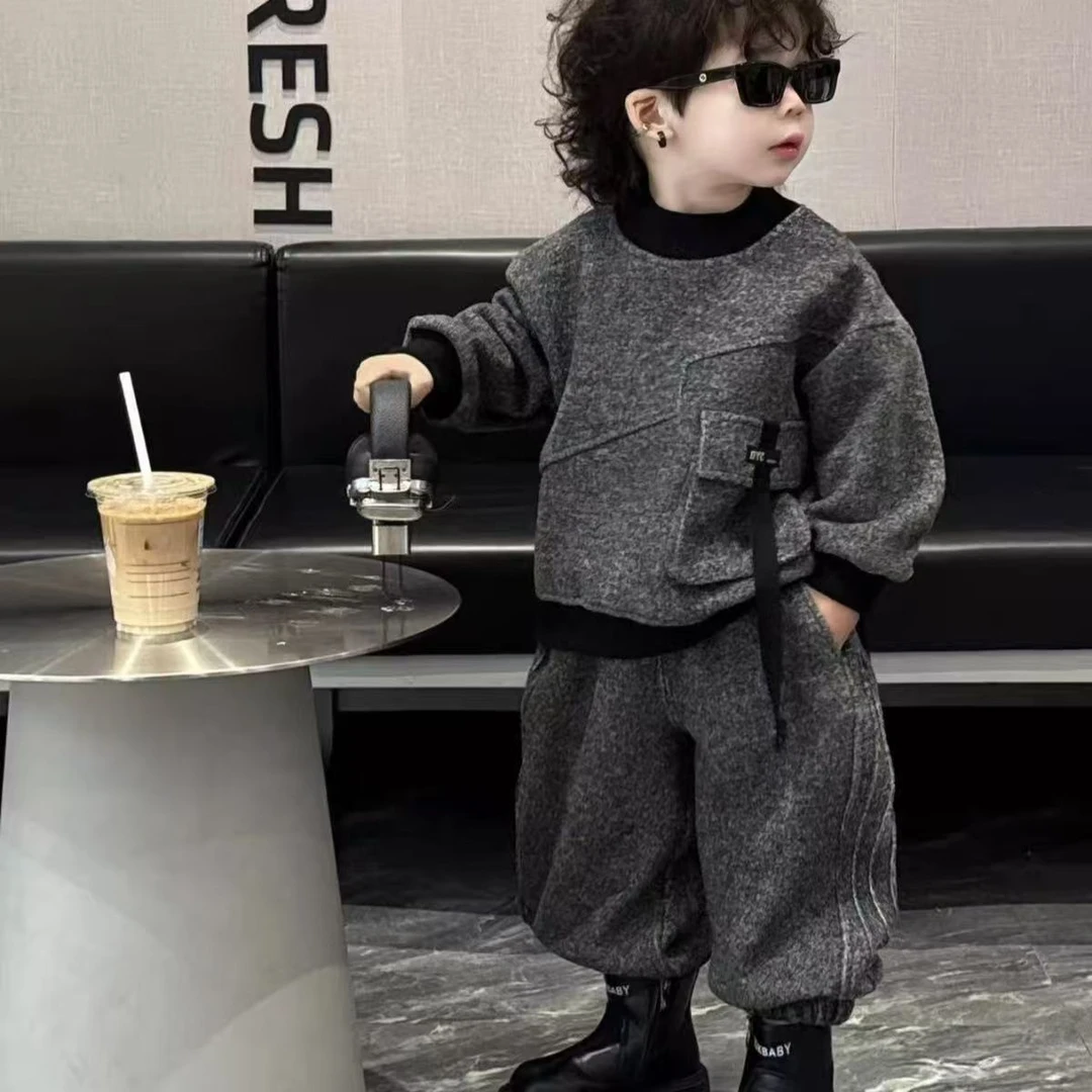 2025春秋新款男童套装洋气帅气韩版宝宝儿童两件套卫衣束脚裤