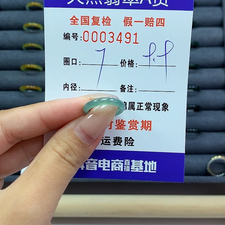 翡翠戒指未镶嵌       3491