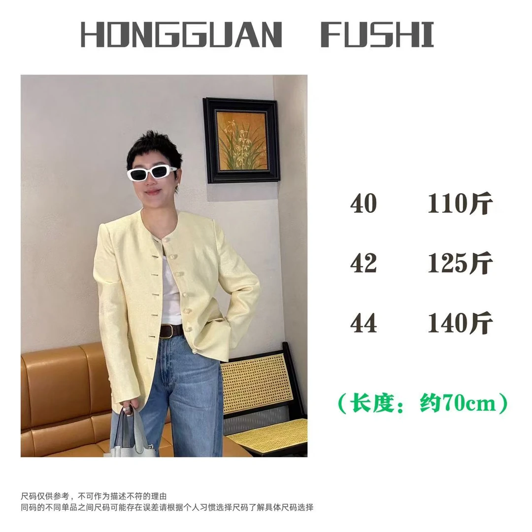 H·G【淡雅】3498  新款时尚气质百搭亚麻质感圆领外套