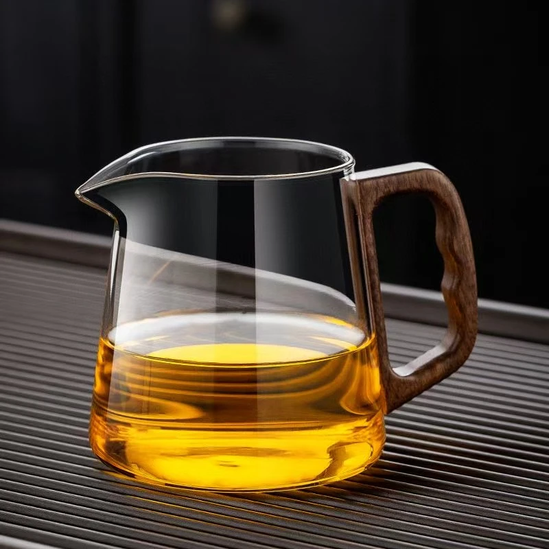 耐高温玻璃公道杯带茶滤一体高端透明茶具分茶器加把公杯茶海家用