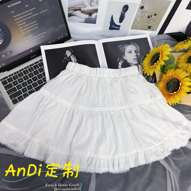 〖ANDI〗订制女童夏季新款韩版时尚中大童花边裙子半身裙3920
